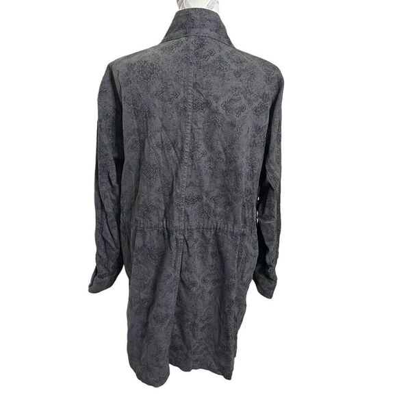 Free People Jacquard Utility Jacket Women’s Size XS Gray Printed Boho Oversized - Picture 6 of 12